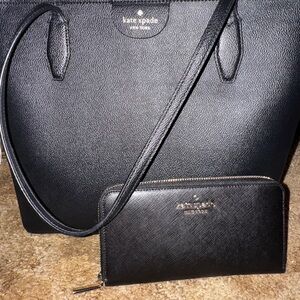 Kate Spade Black Women's Bag and Wallet Set
